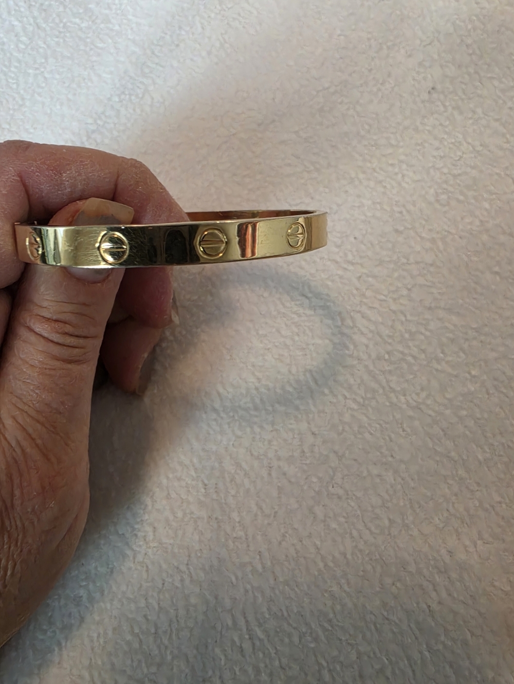 Love Bracelet by Charles REVSON Gold Bangle Bracelet - Picture 6 of 7